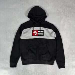 Southpole Colorblock Logo Hoodie Black Gray - Size: M